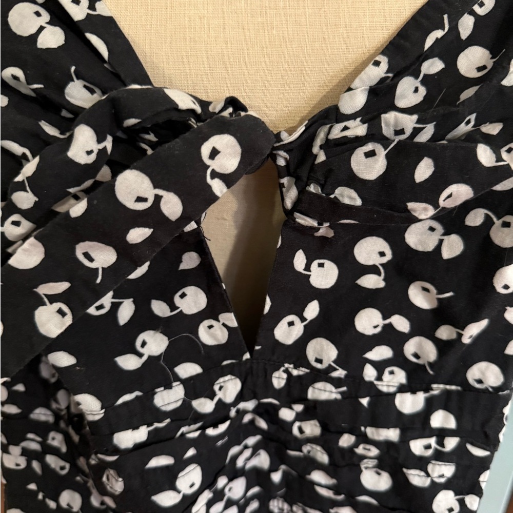 Anthro Maeve Cherry print tie-front midi dress - Picture 6 of 9